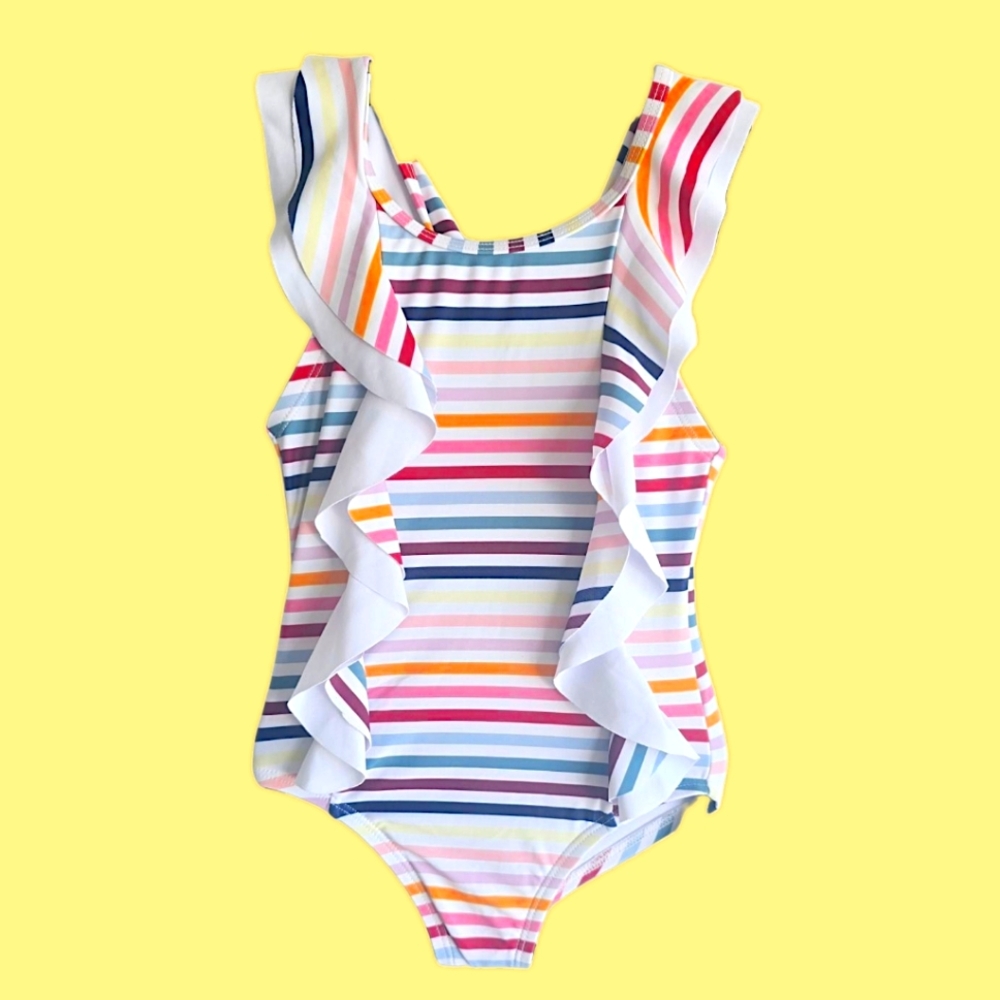 NWT! Dot Dot Smile Ruffle Girls Swimsuit